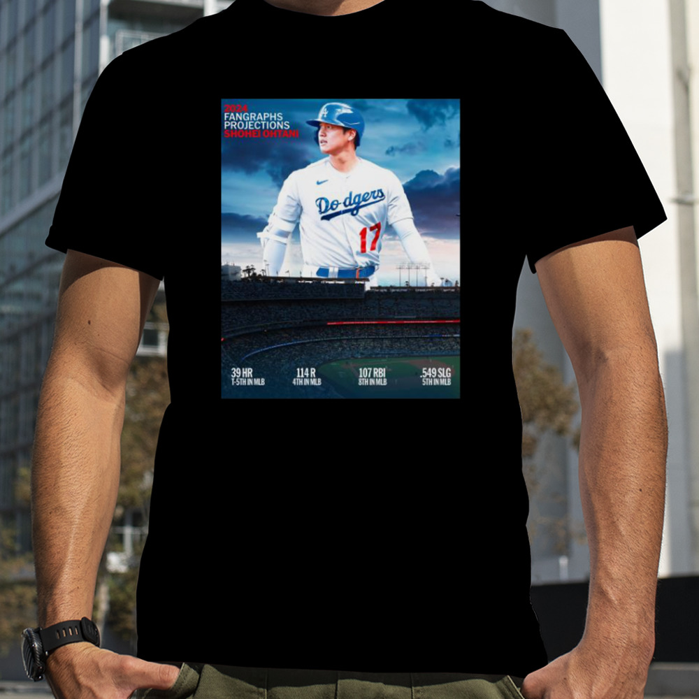 Shohei Ohtani 2024 Fangraphs Projections 39 HR 114 R 107 RBI .549 SLG Shirt