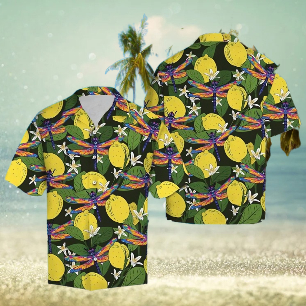 Dragonfly Lemons Hawaiian Summer Beach Shirt - Limotees