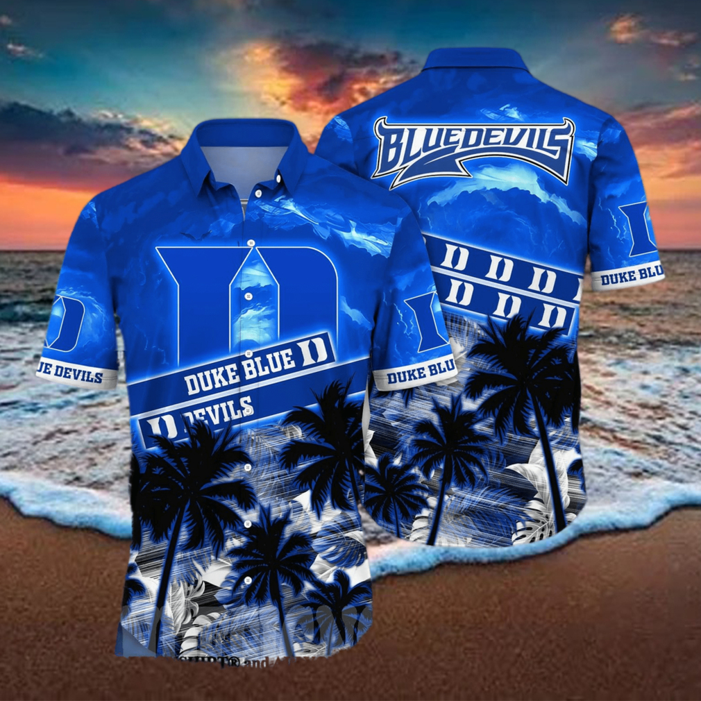 Duke Blue Devils NCAA Floral 3D Full Print Hawaiian Shirt - Limotees