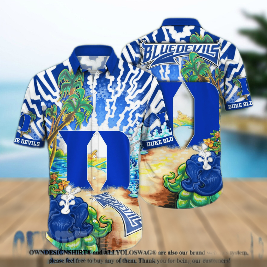 Duke Blue Devils NCAA Floral 3D Full Printed Hawaiian Shirt - Limotees