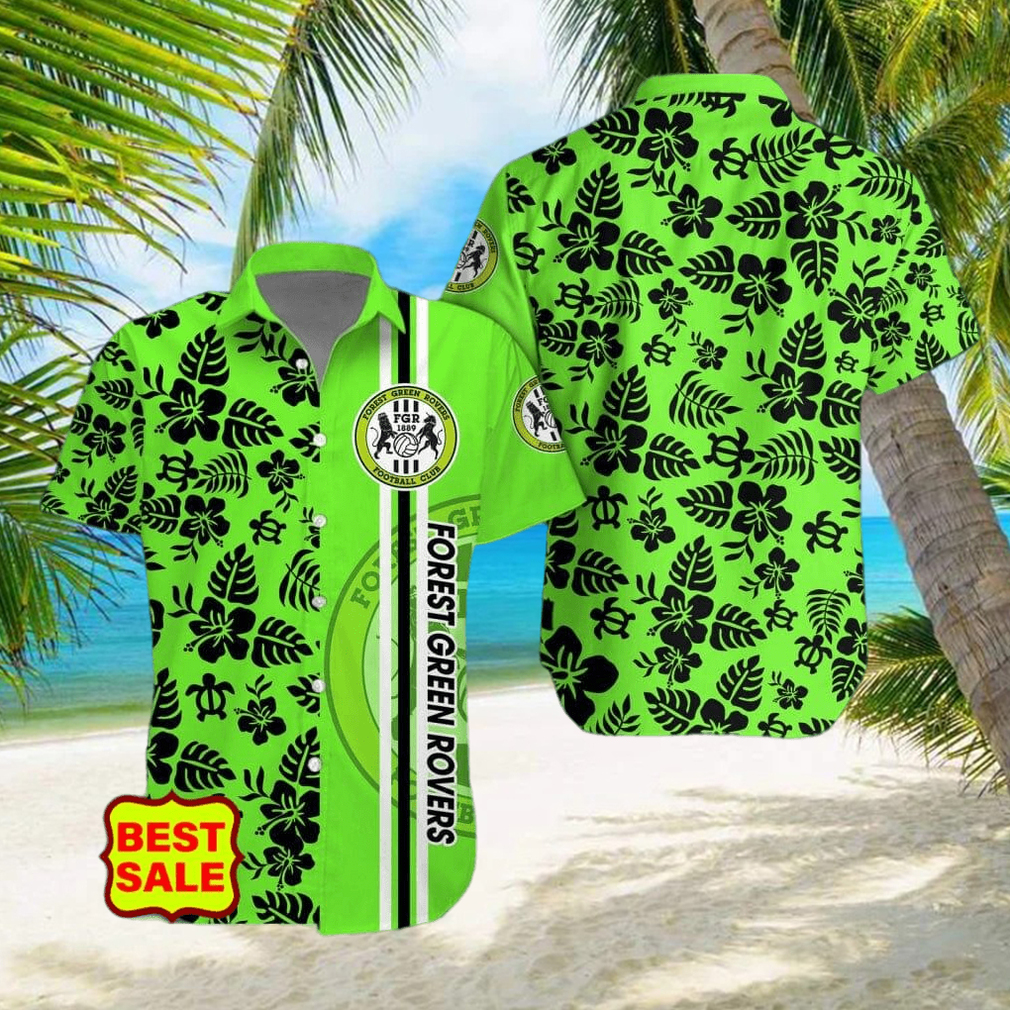 EFL Fans Forest Green Rovers Logo Hibiscus Pattern Hawaiian Shirt - Limotees