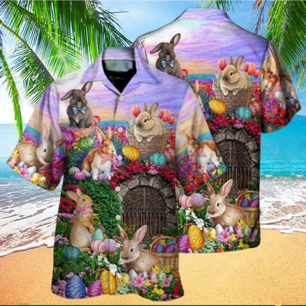 Easter Rabbit Chilling Landscape Watercolor Style Hawaiian Shirt - Limotees