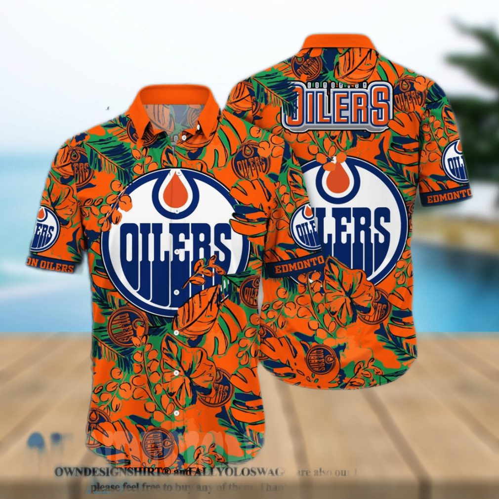 Edmonton Oilers NHL Floral Unisex All Over Printed Hawaiian Shirt - Limotees