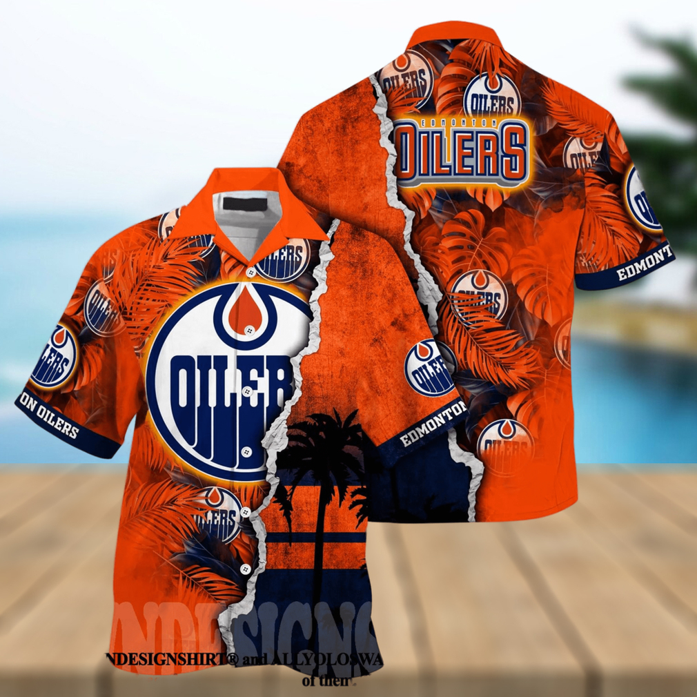 Edmonton Oilers NHL Flower Classic Hawaiian Shirt - Limotees