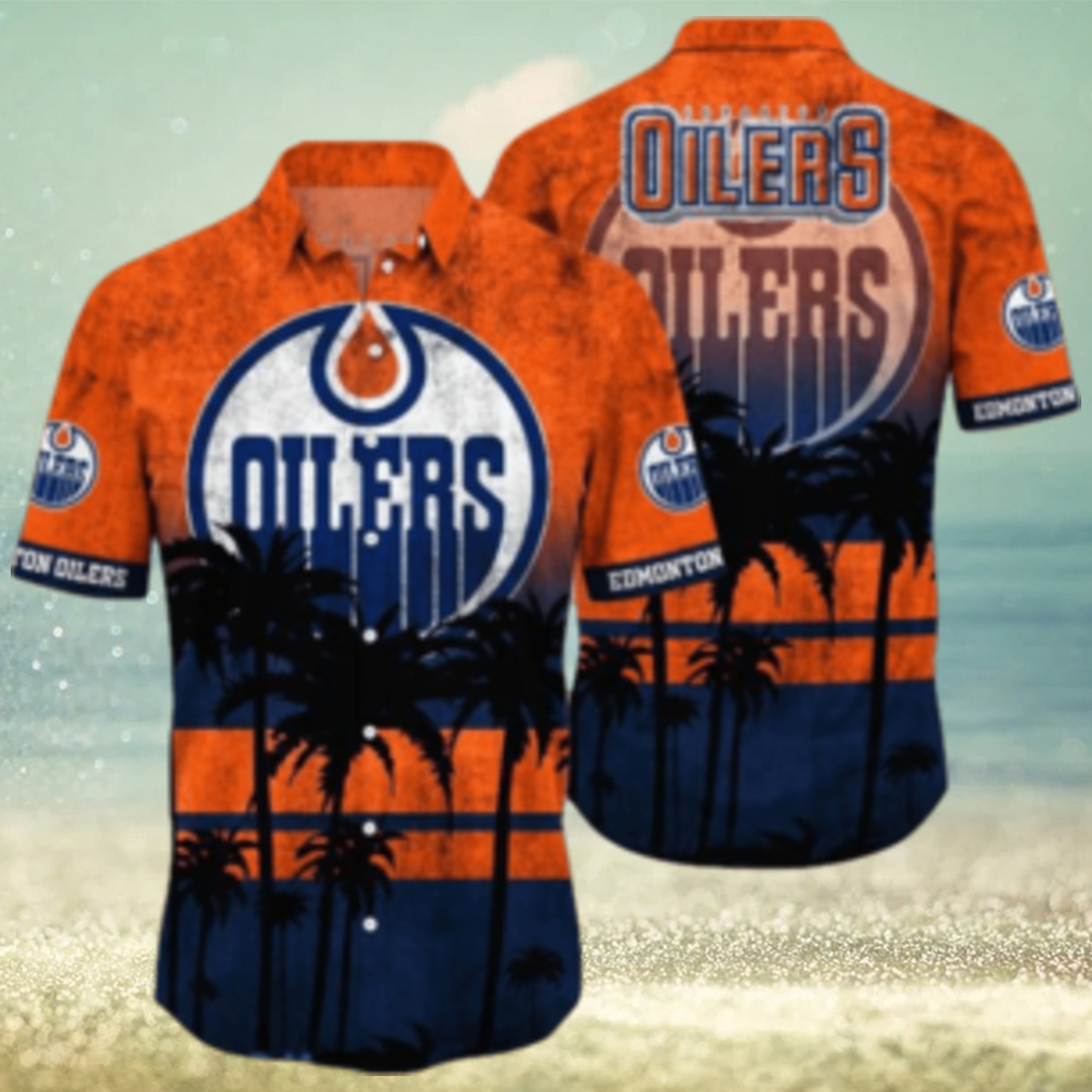 Edmonton Oilers NHL Logo Coconut Tropical Hawaiian Shirt Beach Gift For Fans - Limotees