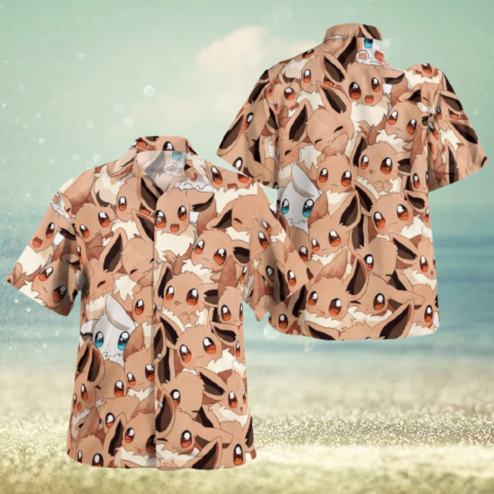 Eevee Seamless Pattern Design Hawaiian Shirt and Short - Limotees