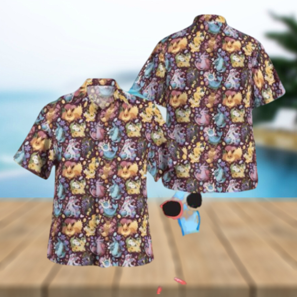 Eeveelutions Seamless Pattern Tropical Hawaiian Shirt For Men And Women - Limotees