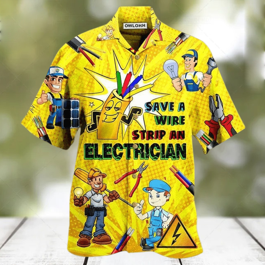 Electrician Save A Wire Stip An Electrician Limited Edition Hawaiian Shirt - Limotees