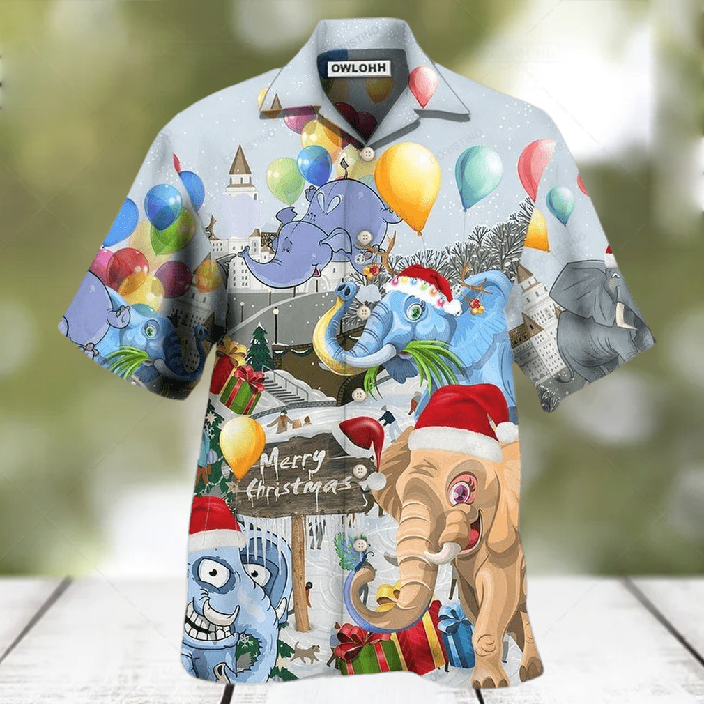 Elephant Funny Having Fun On Christmas Day Awesome Hawaiian Shirt - Limotees