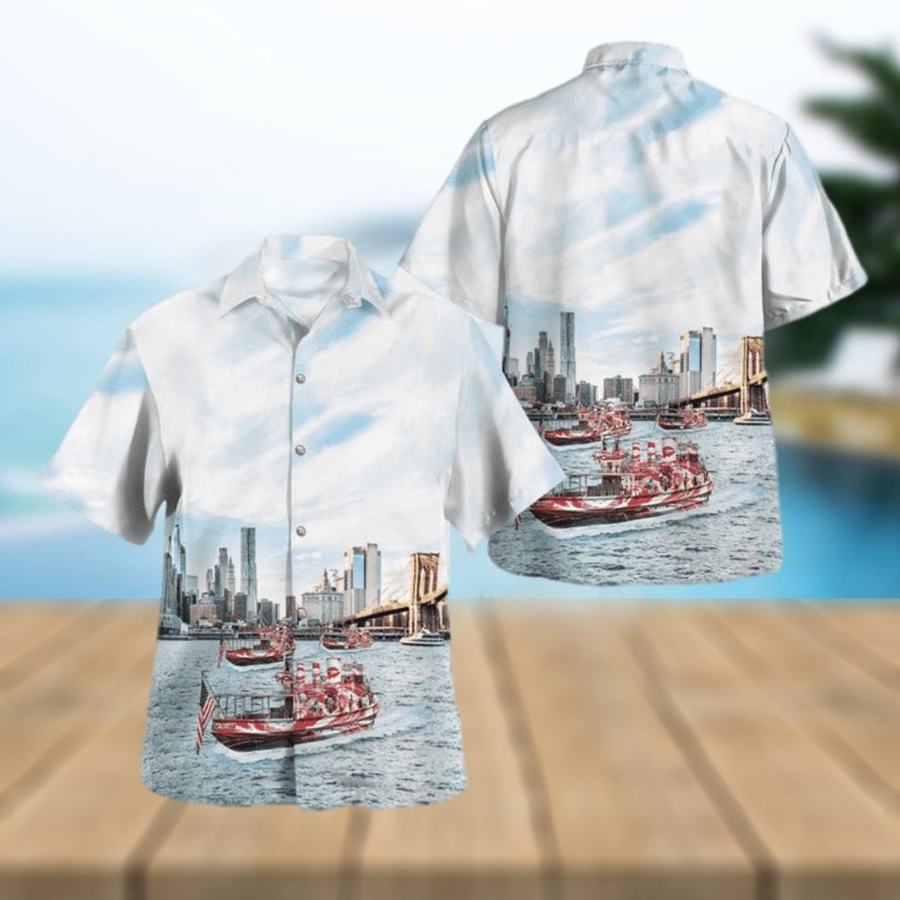 FDNY FIREBOAT JOHN J HARVEY HAWAIIAN SHIRT - Limotees