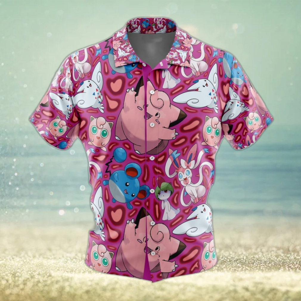 Fairy Type Pokemon Pokemon Button Up Hawaiian Shirt - Limotees