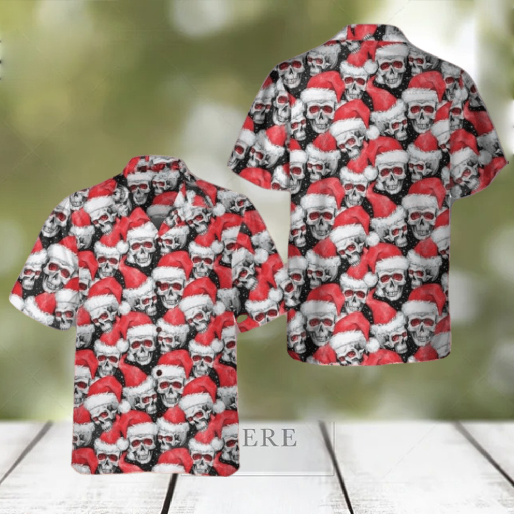 Fashionable Christmas Skulls Hawaiian Shirt - Limotees