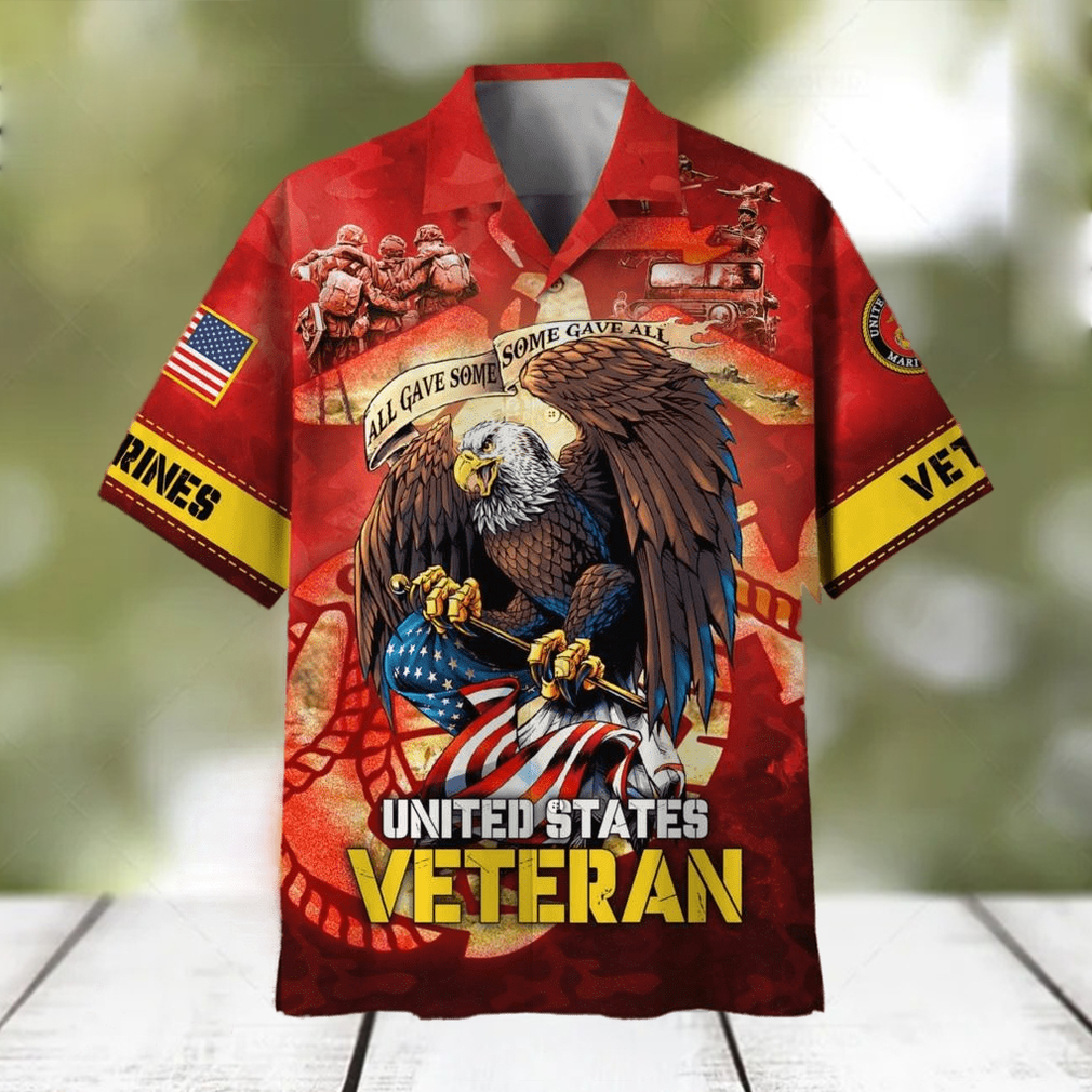 Fearless eagle embodies strength US Marine Corps Unique Proudly Served Veteran Hawaiian Shirt - Limotees