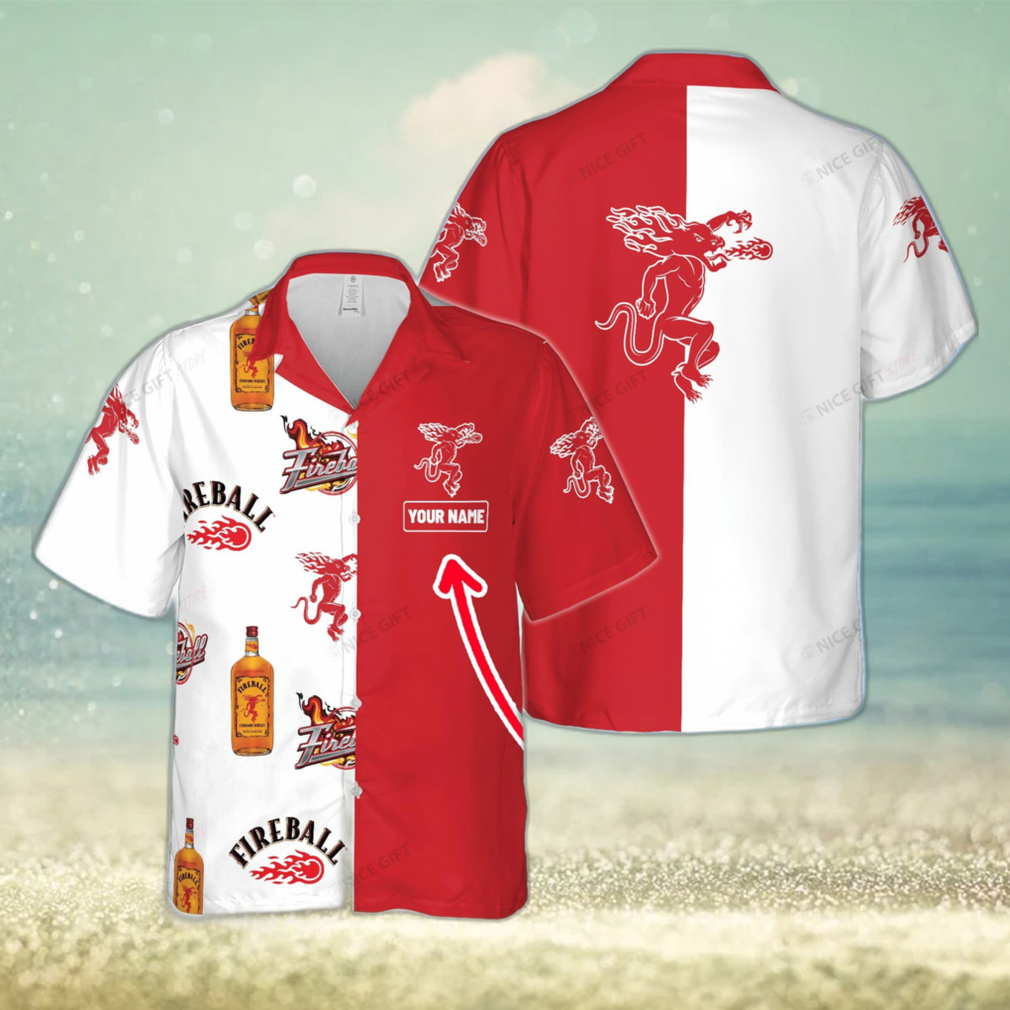 Fireball Cinnamon Whisky Handmade Custom Name Design Hawaiian Shirt For Men And Women Gift Beach - Limotees