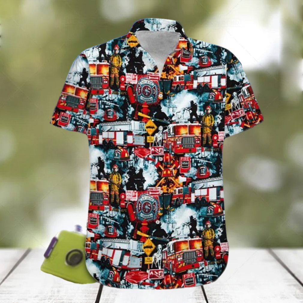 Firefighter Trucks All Over Print Hawaiian Shirt - Limotees