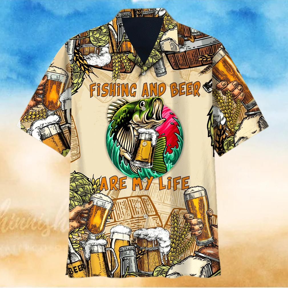 Fishing And Beer Is My Life Unisex Hawaiian Shirts - Limotees