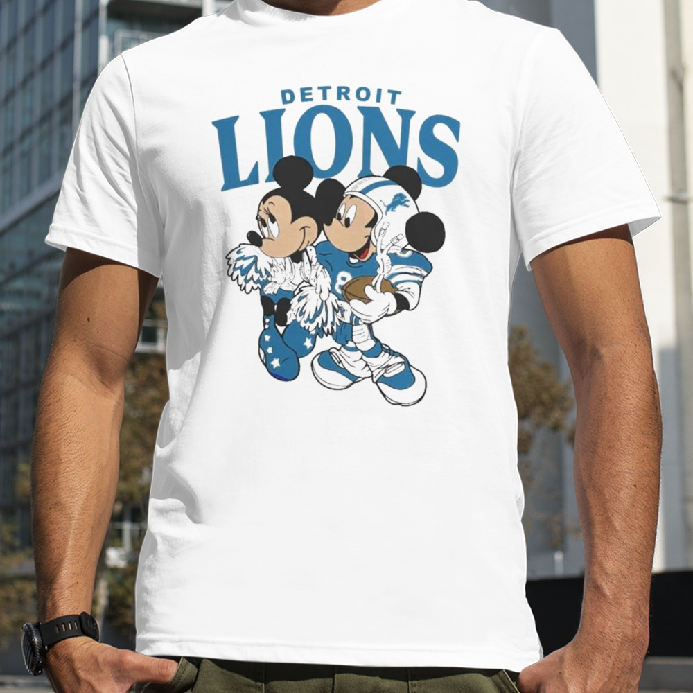 Mickey Mouse And Minnie Mouse Detroit Lions Shirt