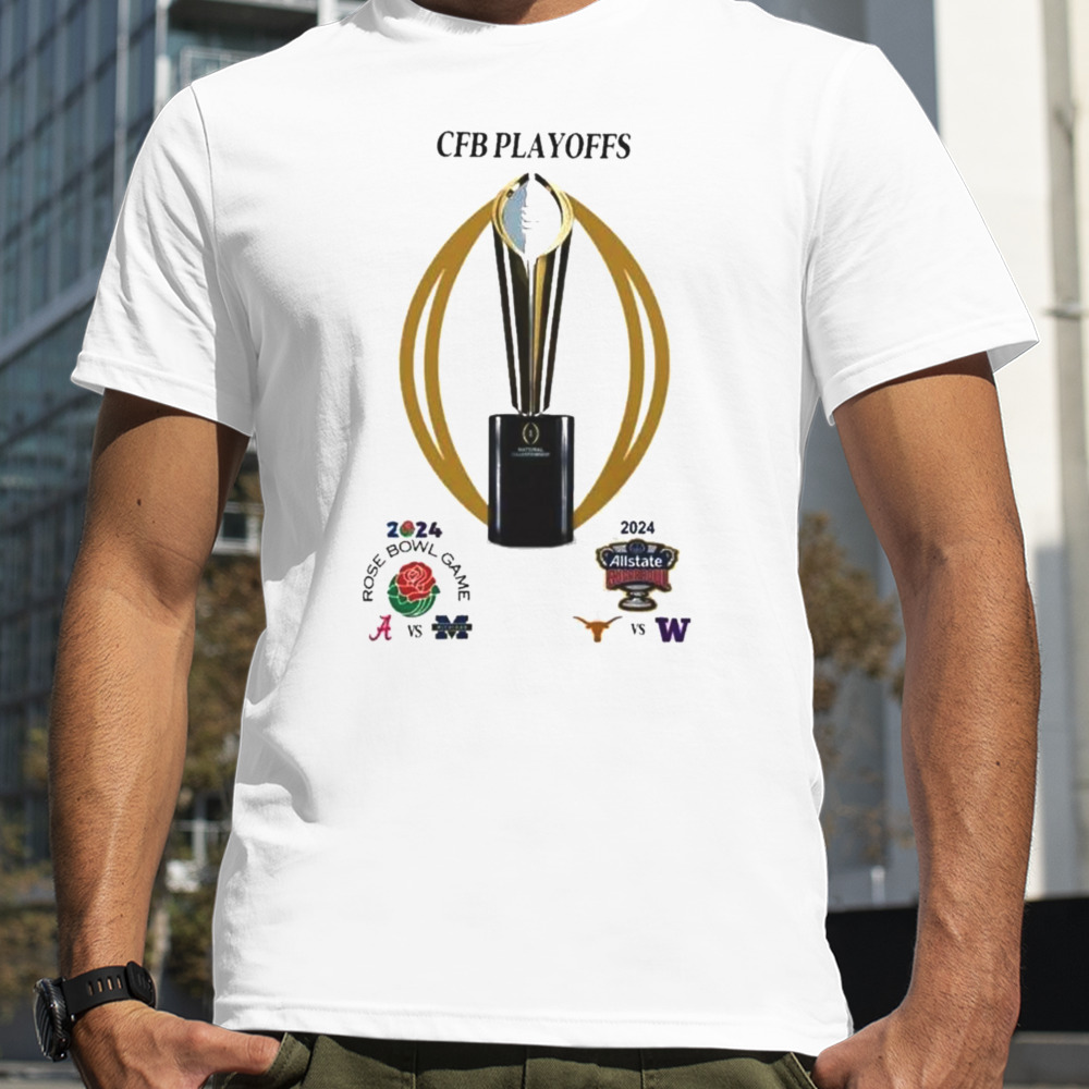 2024 Rose Bowl Alabama Vs Michigan Texas CFB Playoffs Longhorns vs Washington Huskies T-Shirt