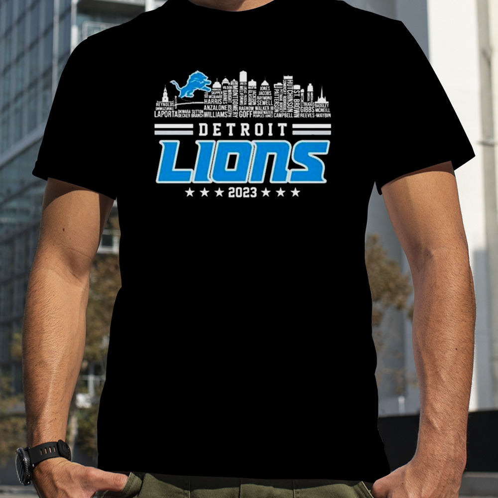 Detroit Lions 2023 Skyline Players Name shirt