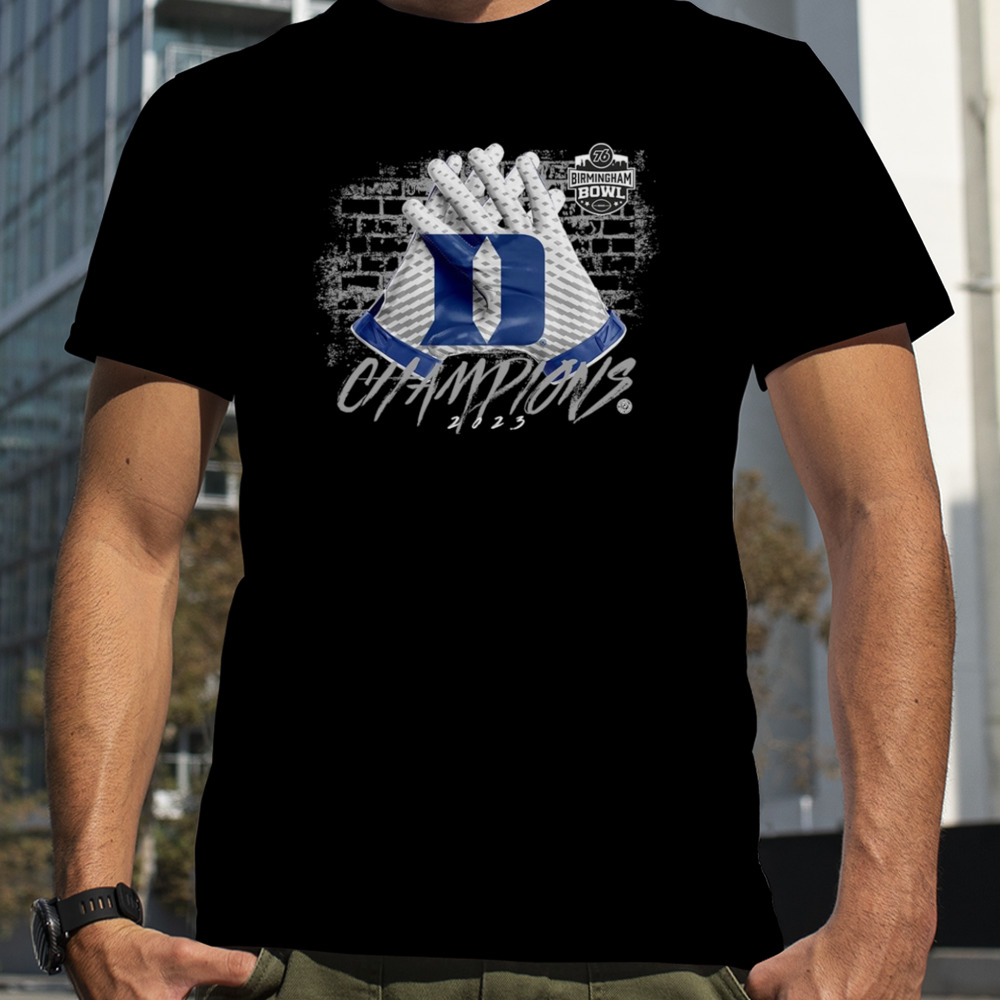 Duke Blue Devils 2023 76 Birmingham Bowl Champions gloves shirt