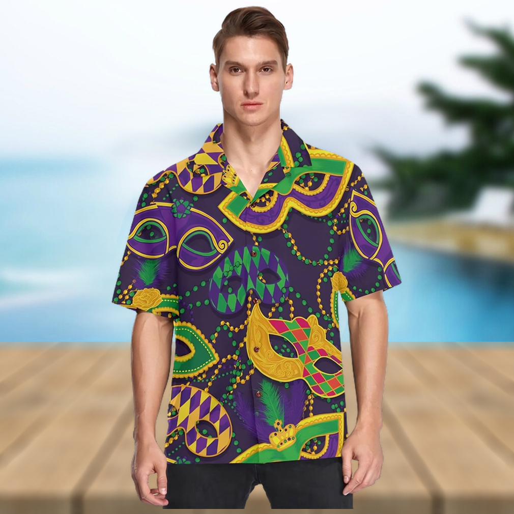 Fisyme Mardi Gras Mask Shenanigans New Orleans Hawaiian Shirt - Limotees