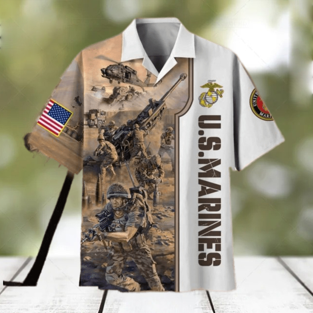 Flag’s symbolism represents sacrifice US Marine Corps Proudly Served Hawaiian Shirt For Veterans - Limotees