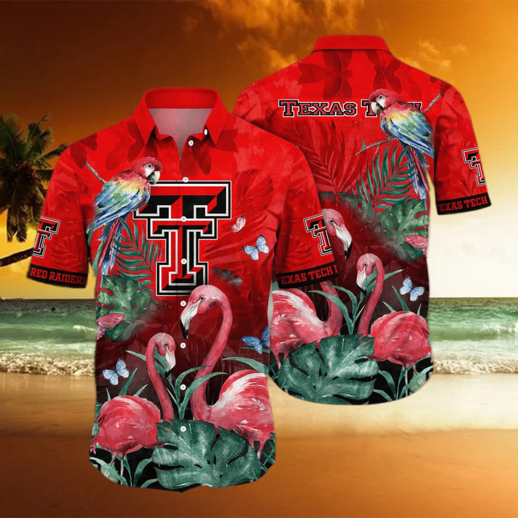 Flamingo Aloha NCAA Texas Tech Hawaiian Shirt - Limotees