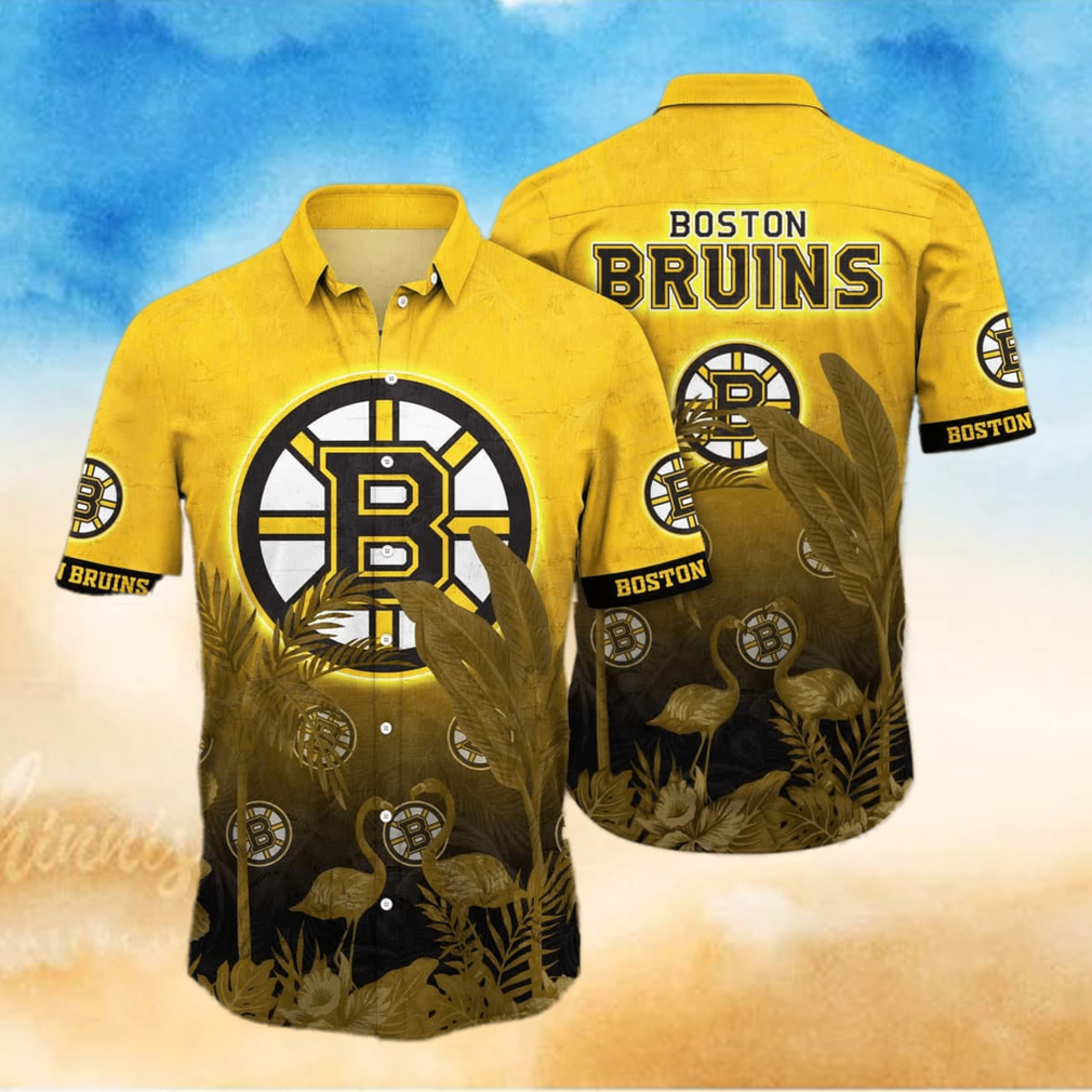 Flamingo Aloha NHL Boston Bruins Hawaiian Shirt Beach Gift For Him - Limotees