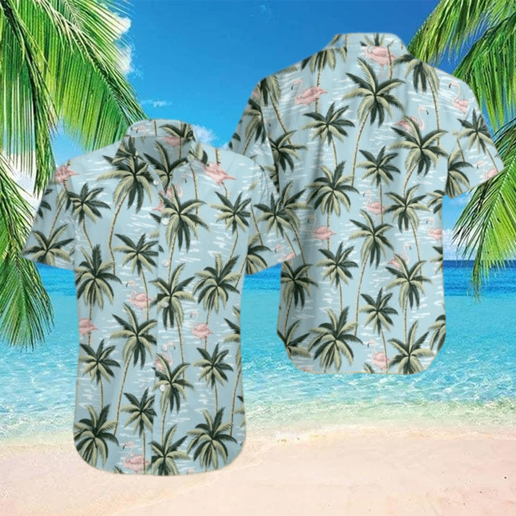 Flamingo And Palm Tree Hawaiian Shirt - Limotees