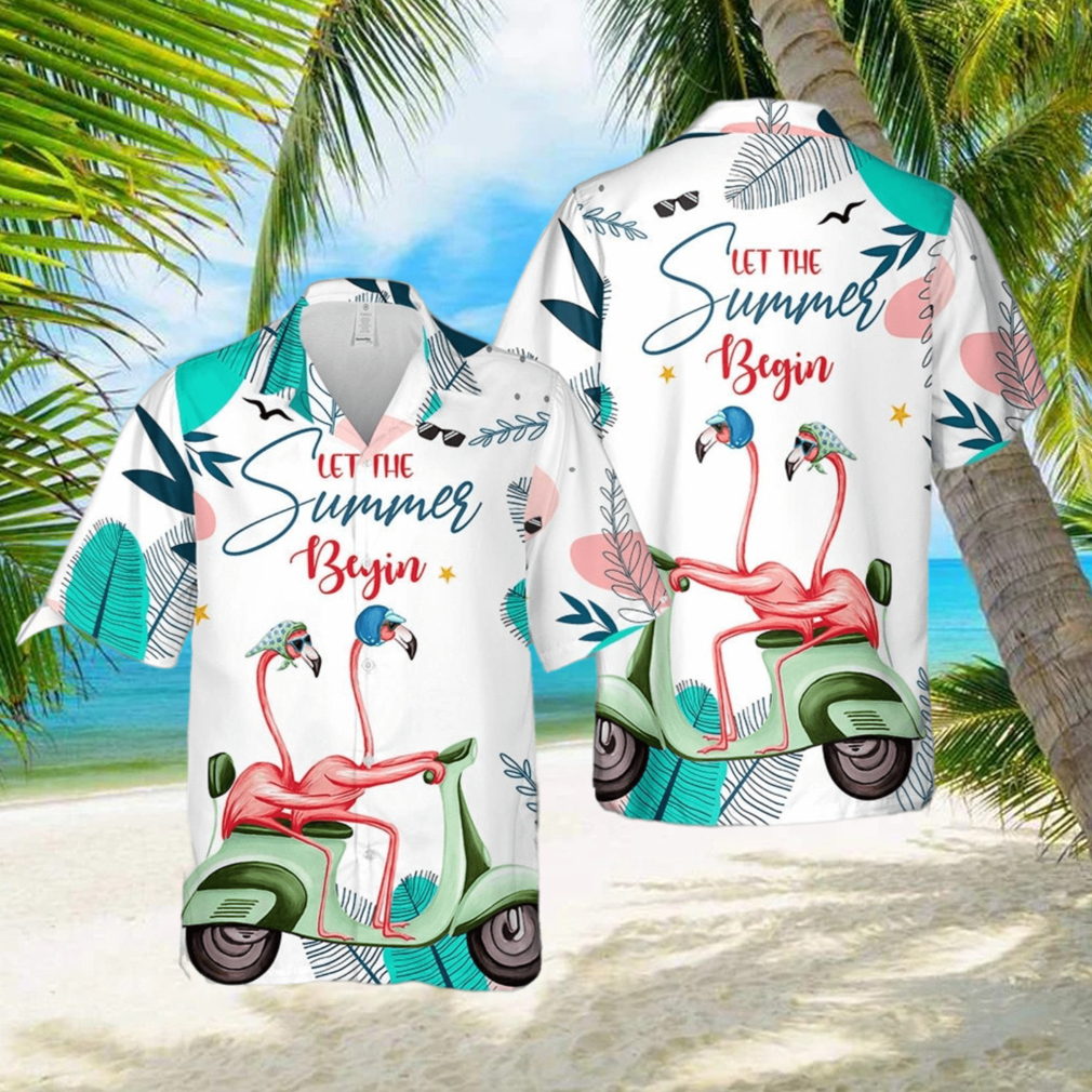 Flamingo Couple Bike Tropical Hawaiian Shirt Summer Gift For Men And Women - Limotees