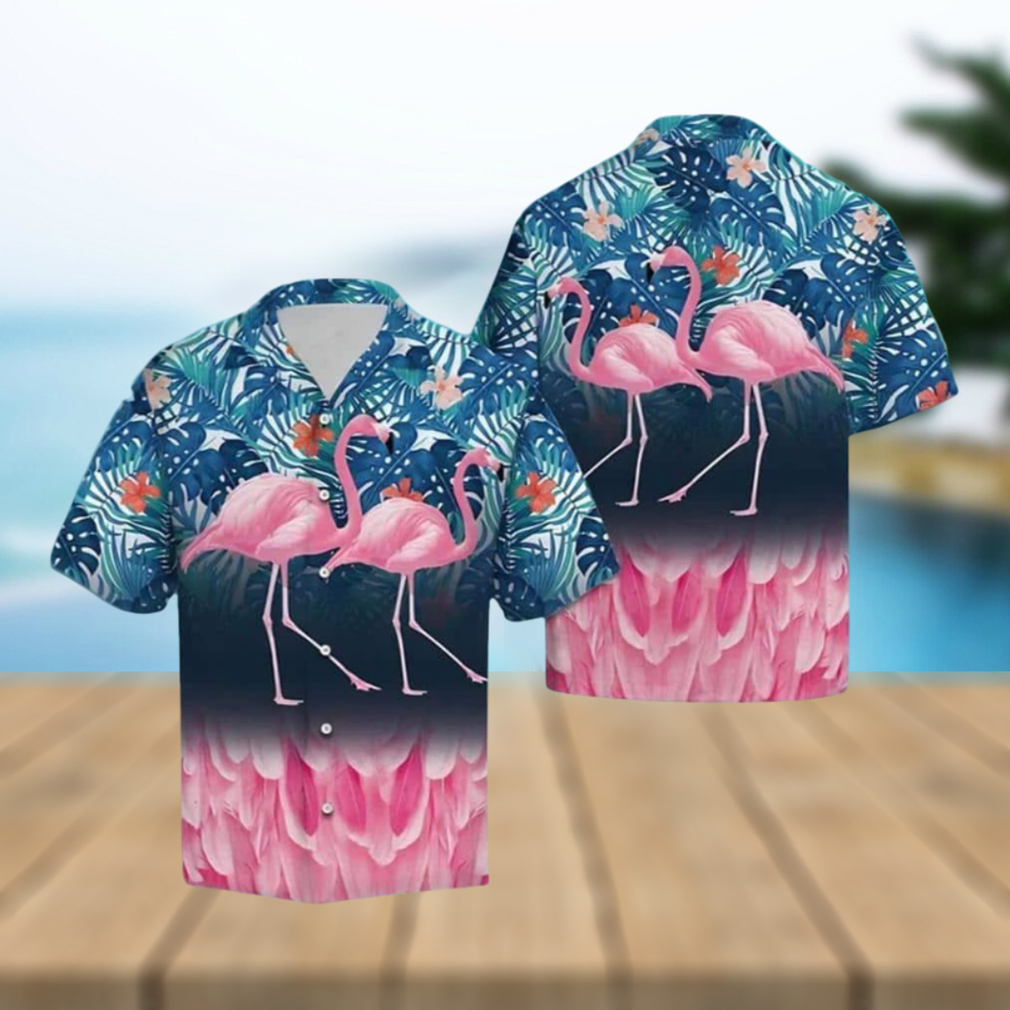 Flamingo Hawaiian Shirt Palm Leaves Pattern Gift For Summer Holiday - Limotees