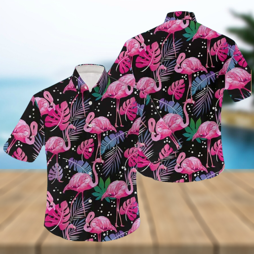 Flamingo Hawaiian Shirt Tropical Palm Leaves Gift For Summer Holiday - Limotees