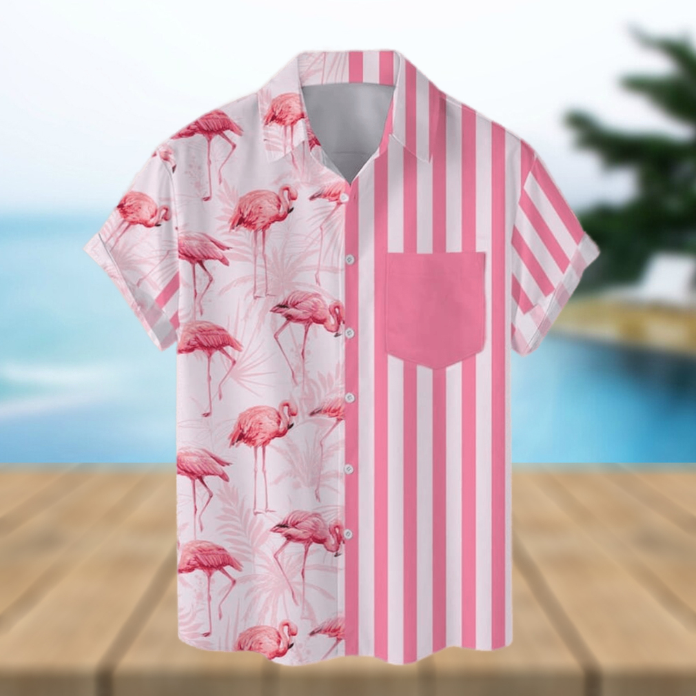 Flamingo Short Sleeve Aloha Hawaiian Shirt Summer Gift For Men And Women - Limotees