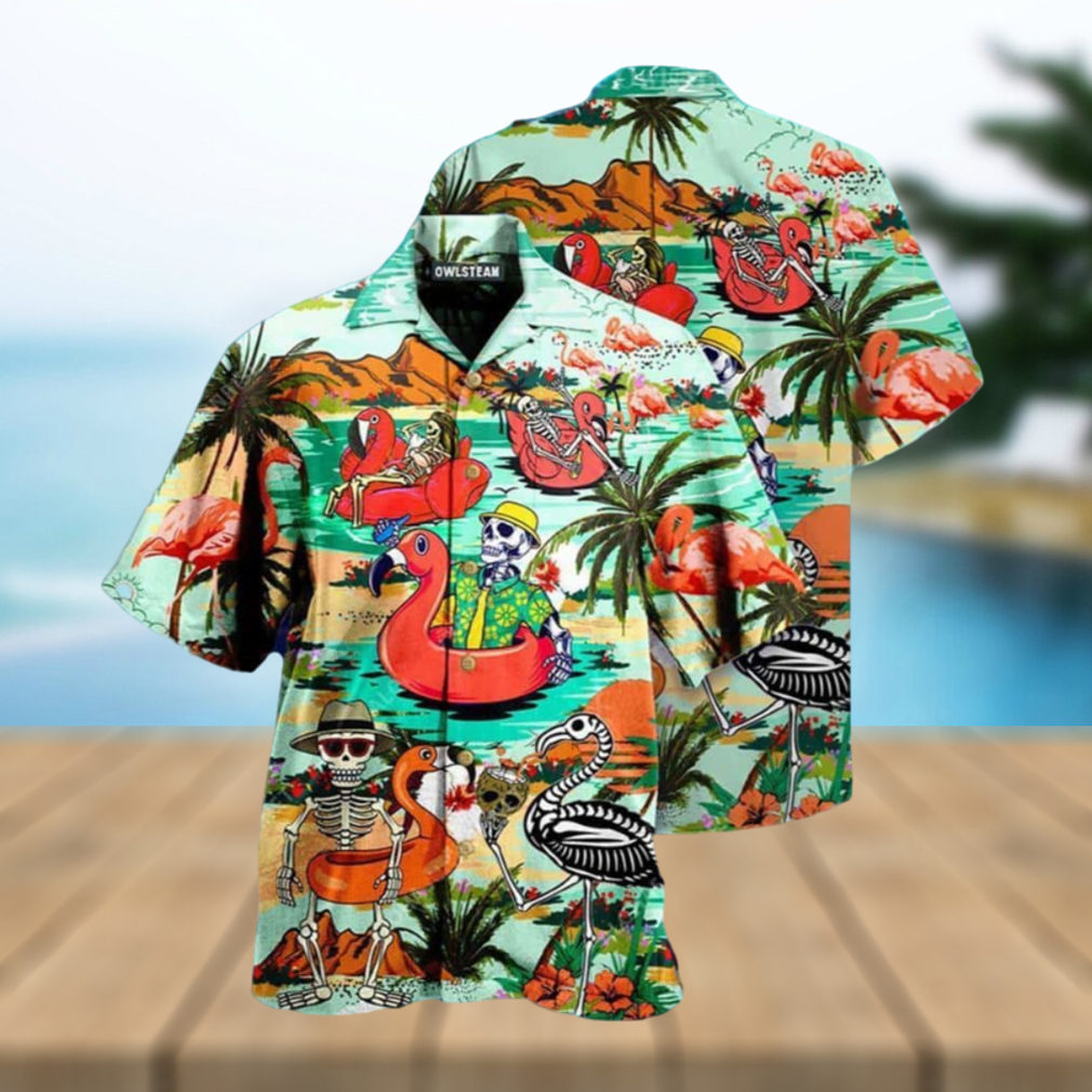 Flamingo Skull In Hawaii Hawaiian Shirt Gift For Beach Vacation - Limotees