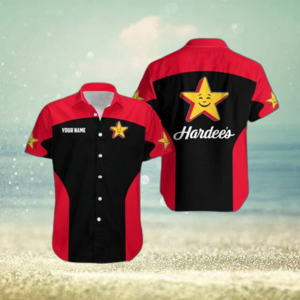 Fleece hardee’s Personalized Name Logo Hula Beach Hawaiian Shirt For Summer - Limotees