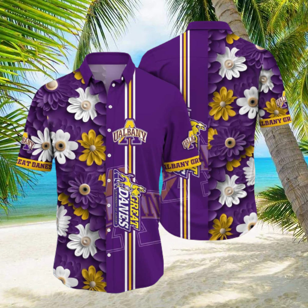 Floral Aloha NCAA Albany Great Danes Hawaiian Shirt Beach Vacation Gift hawaiian shirt - Limotees