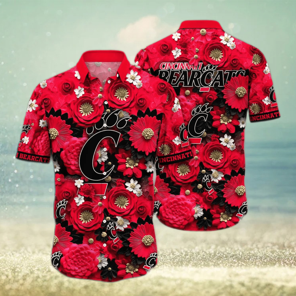 Floral Aloha NCAA Cincinnati Bearcats Hawaiian Shirt For Summer Lovers - Limotees