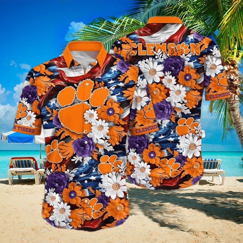 Floral Aloha NCAA Clemson Tigers Hawaiian Shirt Gift For Beach Lovers - Limotees