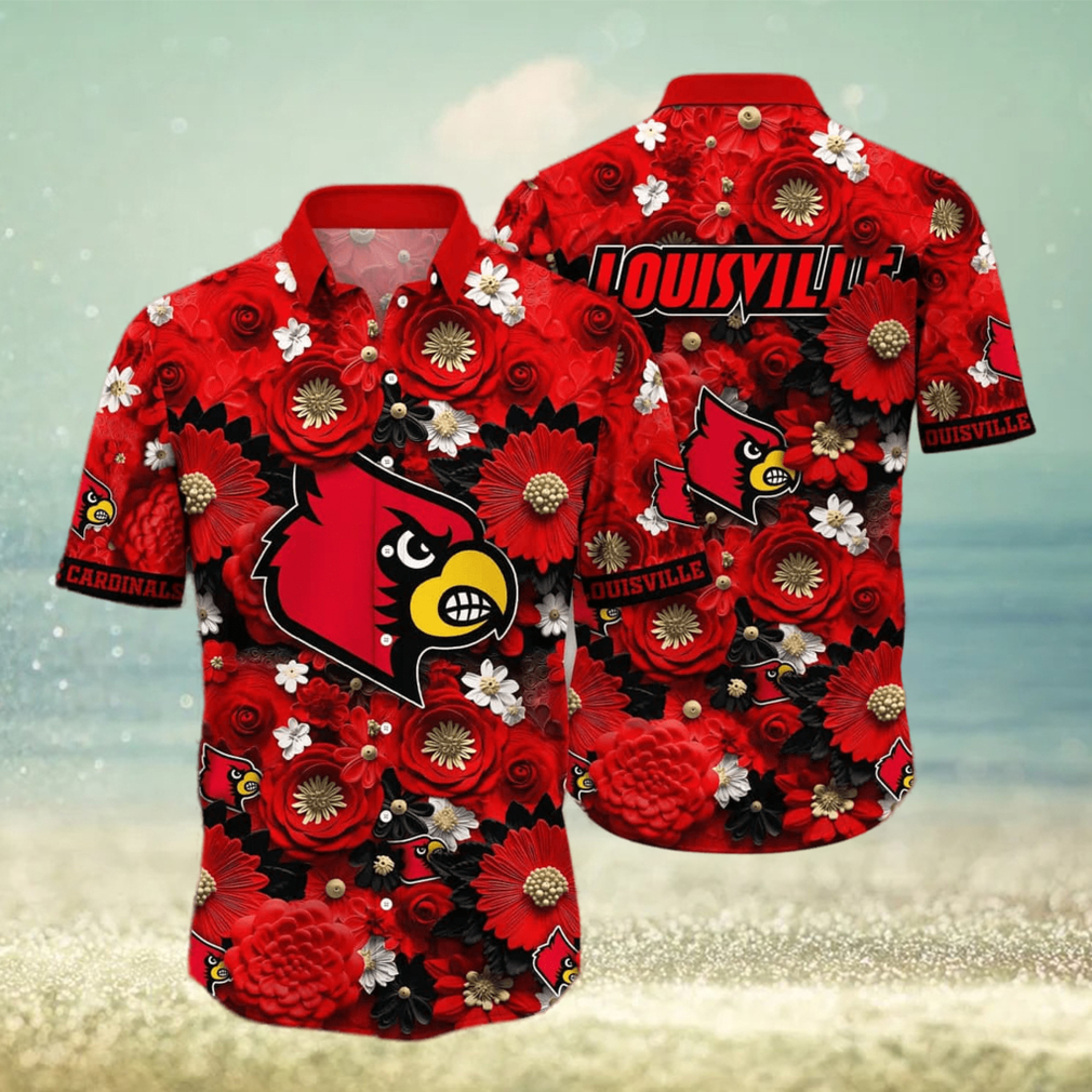 Floral Aloha NCAA Louisville Cardinals Hawaiian Shirt For Summer Lovers - Limotees