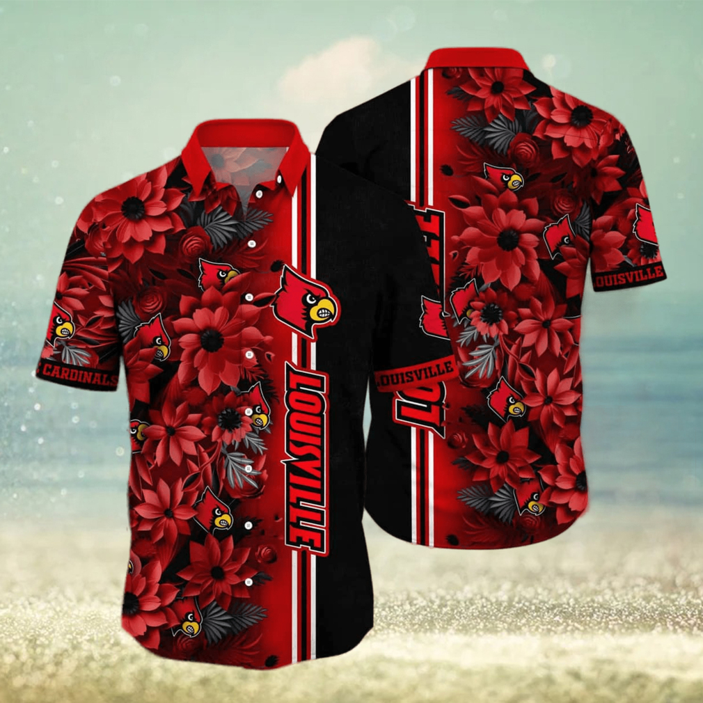 Floral Aloha NCAA Louisville Cardinals Hawaiian Shirt Summer Vacation Gift - Limotees