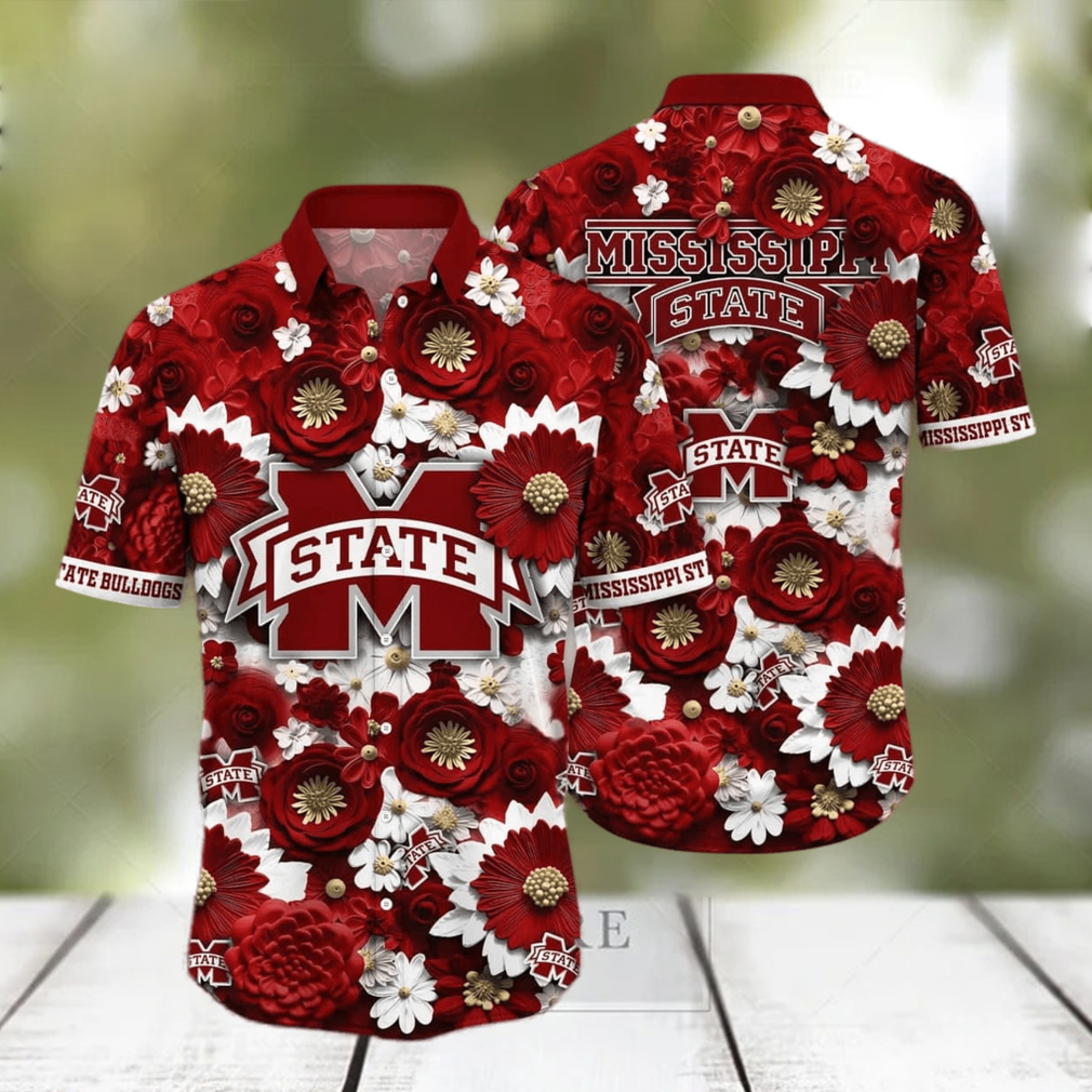 Floral Aloha NCAA Mississippi State Bulldogs Hawaiian Shirt Beach Gift For Him - Limotees