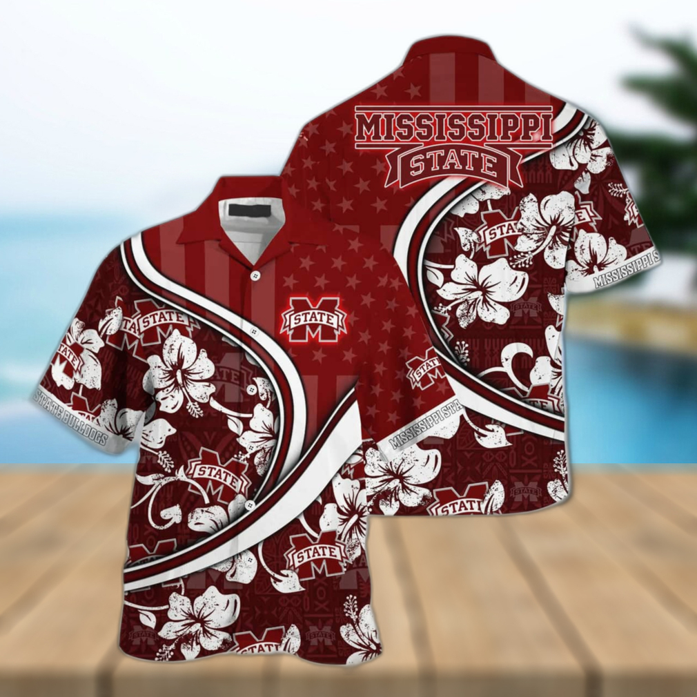 Floral Aloha NCAA Mississippi State Bulldogs Hawaiian Shirt Custom Name Gift For Boyfriend - Limotees