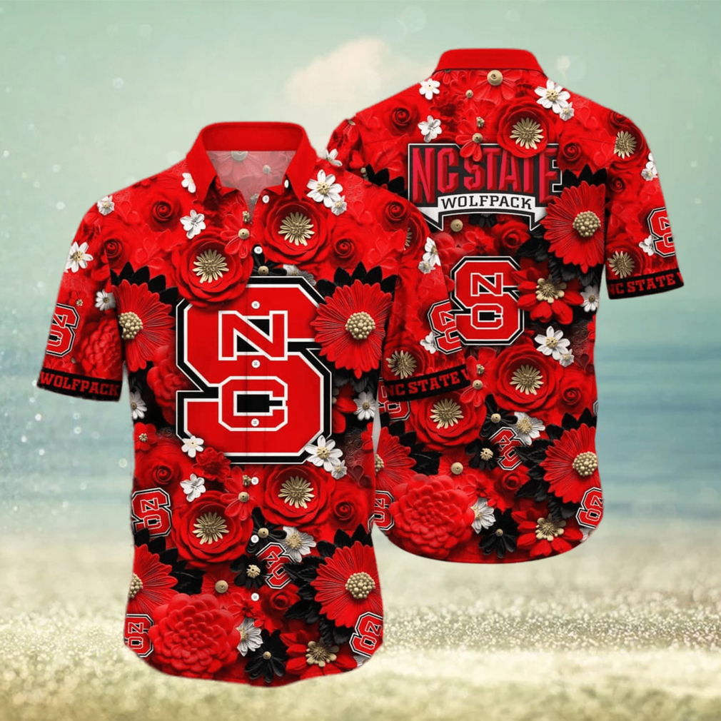 Floral Aloha NCAA NC State Wolfpack Hawaiian Shirt Gift For Beach Trip - Limotees