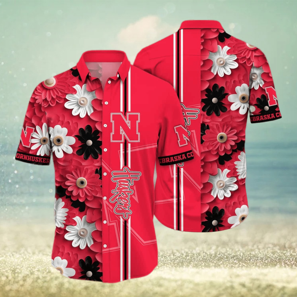 Floral Aloha NCAA Nebraska Cornhuskers Hawaiian Shirt Practical Beach Gift - Limotees