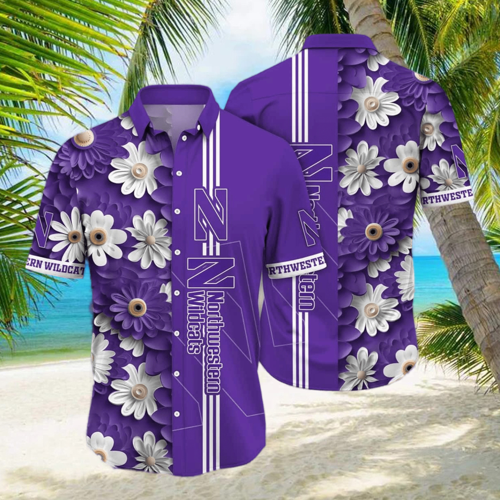 Floral Aloha NCAA Northwestern Wildcats Hawaiian Shirt Summer Gift For Friends - Limotees