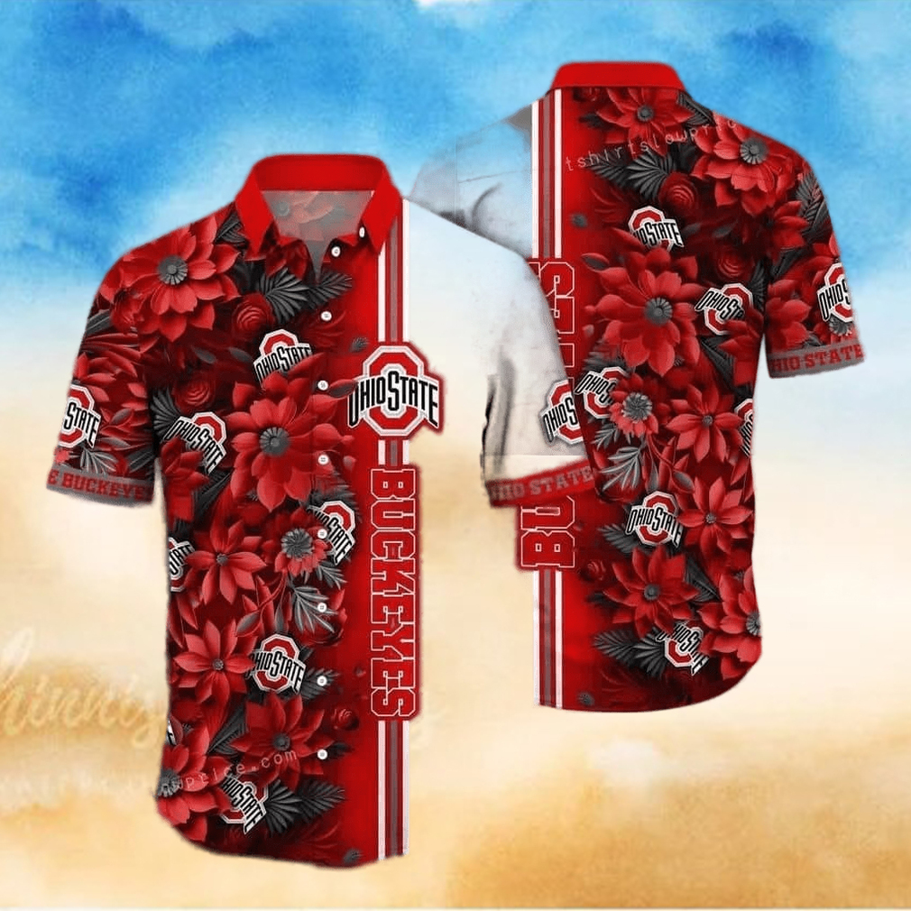 Floral Aloha NCAA Ohio State Buckeyes Hawaiian Shirt - Limotees