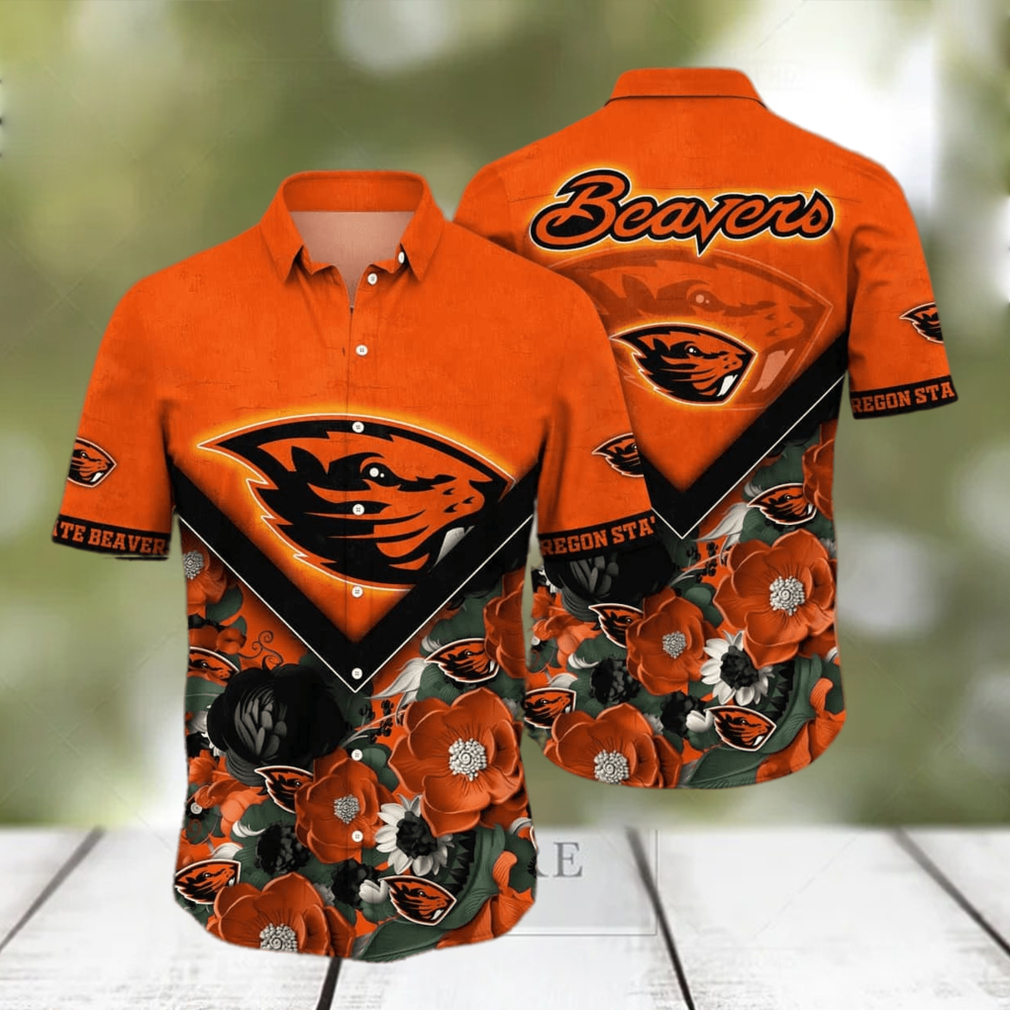 Floral Aloha NCAA Oregon State Beavers Hawaiian Shirt Summer Beach Gift - Limotees