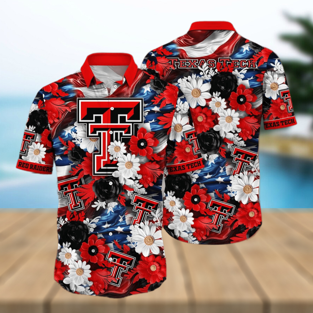 Floral Aloha NCAA Texas Tech Red Raiders Hawaiian Shirt Independence Day - Limotees