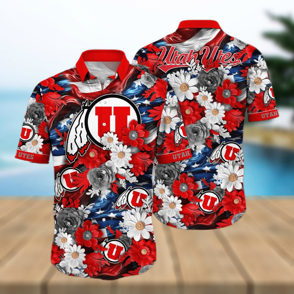 Floral Aloha NCAA Utah Utes Hawaiian Shirt Independence Day Summer Holiday Gift - Limotees