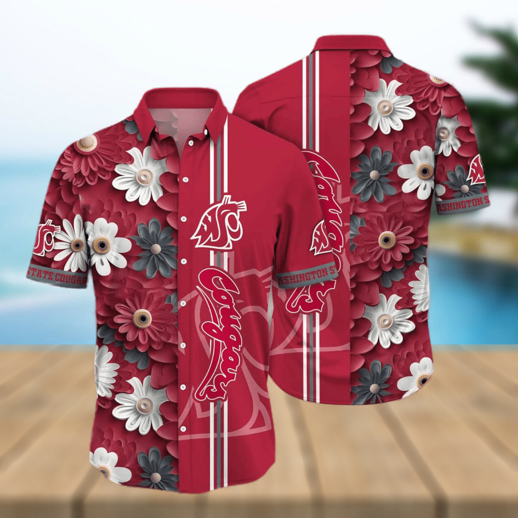 Floral Aloha NCAA Washington State Cougars Hawaiian Shirt Beach Gift For Him - Limotees